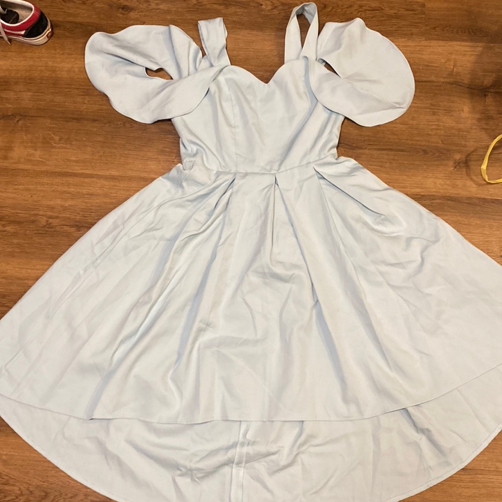 RETRO STAGE DRESS -LIGHT BLUE SKATER DRESS